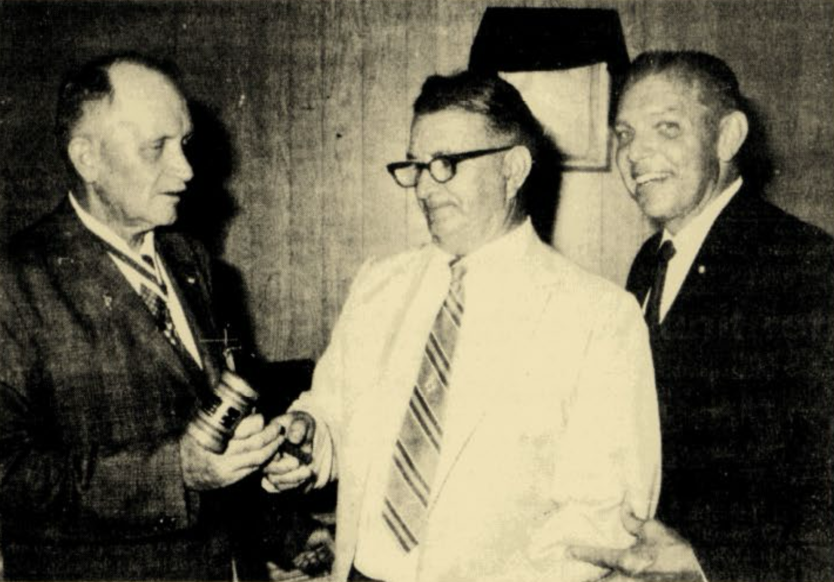Jim Halberstadt receives the chapter gavel, July 19, 1969